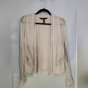 BCBG Maxaria Cardigan - cream color, silk material